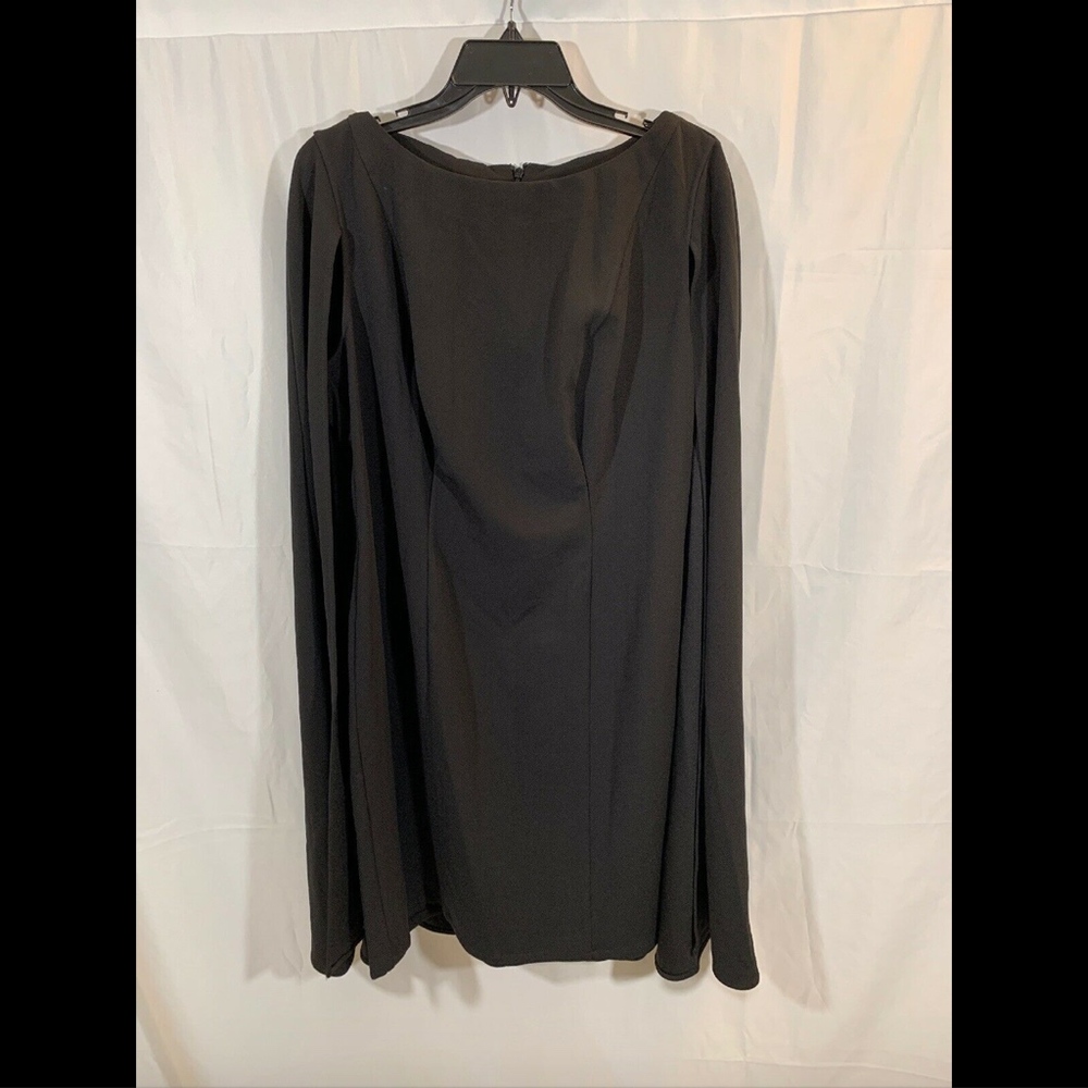 NEW Adrianna Papell Cape Sheath Dress in Black - Picture 2 of 8